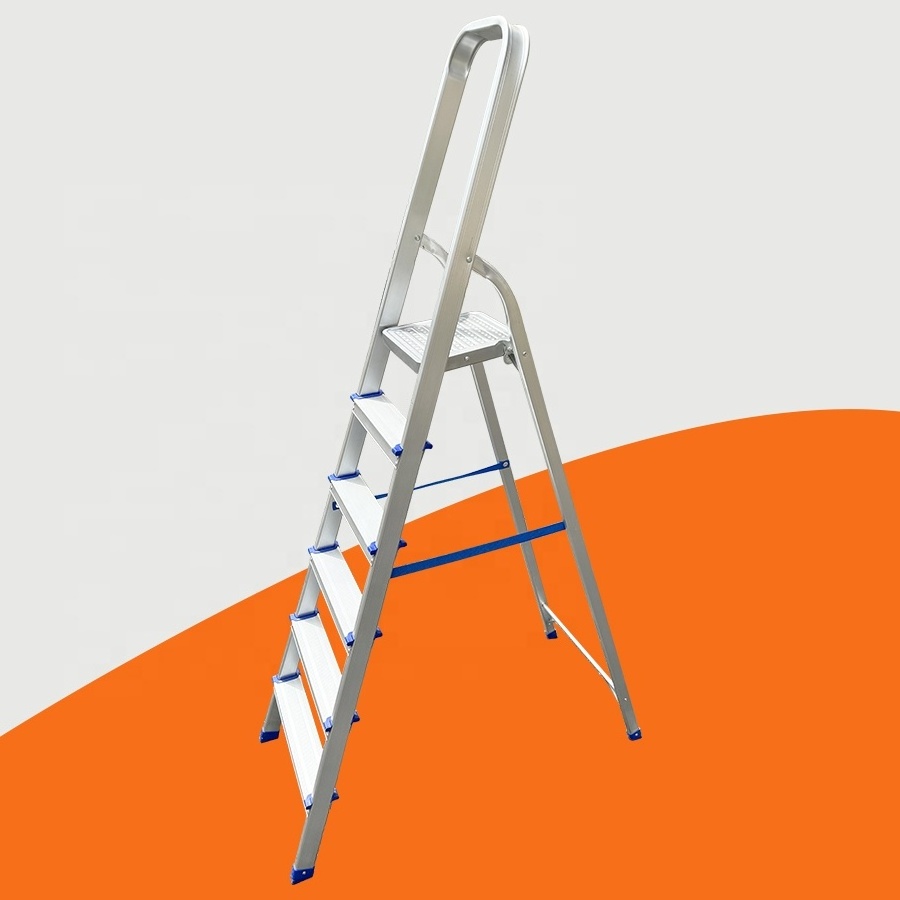 Step Ladder Family Folding Metal Ladders for Hotel Work Platform Heavy Duty Aluminum CE Certified household ladder