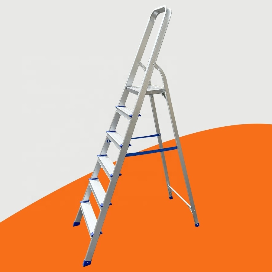 Step Ladder Family Folding Metal Ladders for Hotel Work Platform Heavy Duty Aluminum CE Certified household ladder