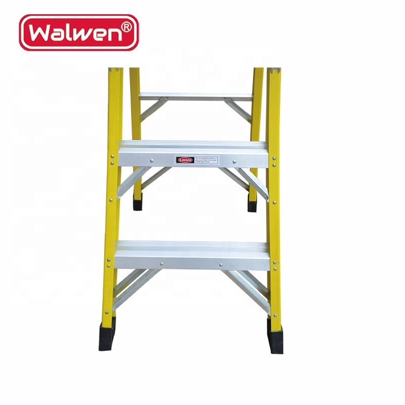 Factory direct sale  household fiberglass big platform step ladder with handrail