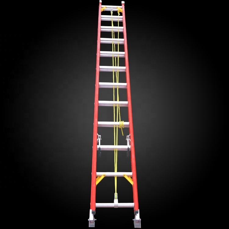 High Quality Professional 20 steps fiberglass telescopic retractable step ladder