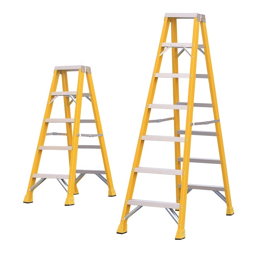 Fiberglass Twin Step Ladder En131/ANSI FRP Double Side Ladder