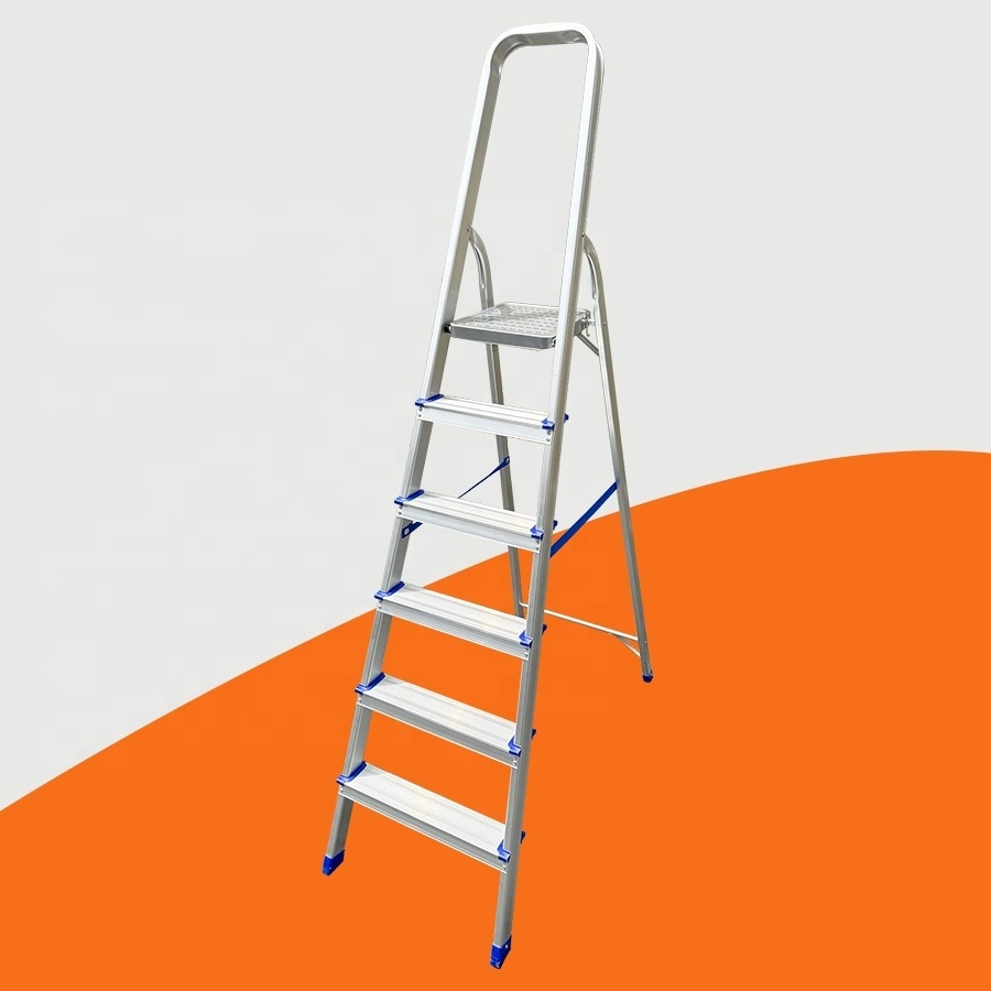 Step Ladder Family Folding Metal Ladders for Hotel Work Platform Heavy Duty Aluminum CE Certified household ladder