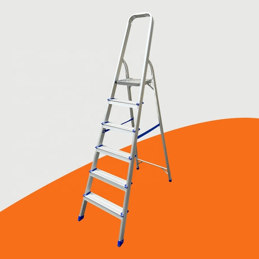 OEM Factory Anti-slip Ladder 6 Steps Folding Portable Household Step Ladders For Home Use