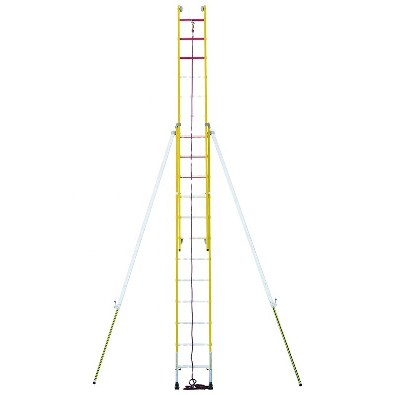 High Quality Customized with Supporting Pole Fiberglass Extension Ladder fiberglass ladder