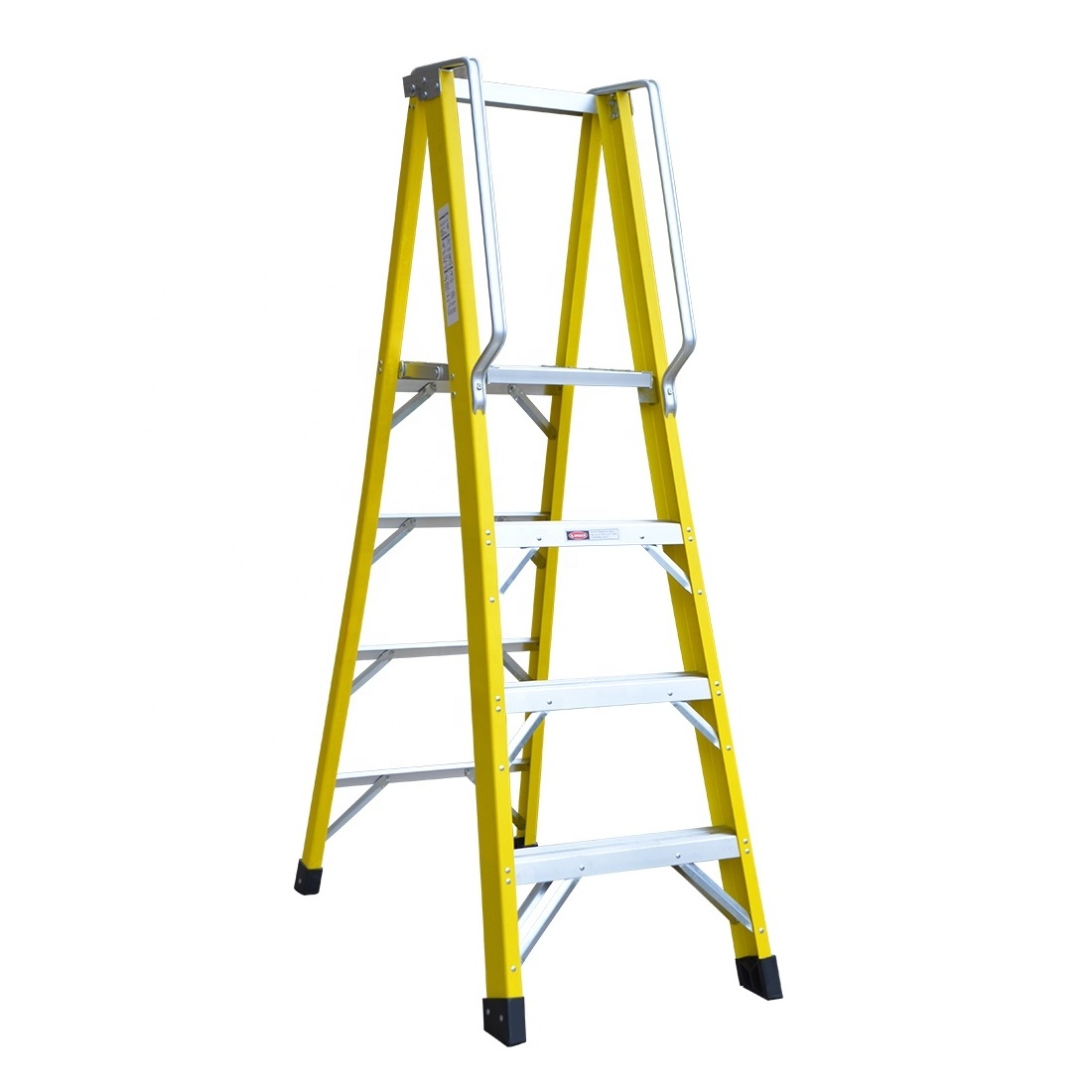 Factory direct sale  household fiberglass big platform step ladder with handrail