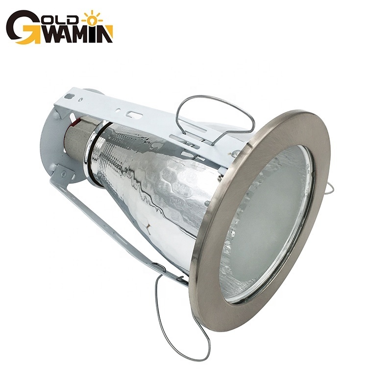 Glass cover style E27 standard recessed spotlight fixture for led or halogen light source bracket