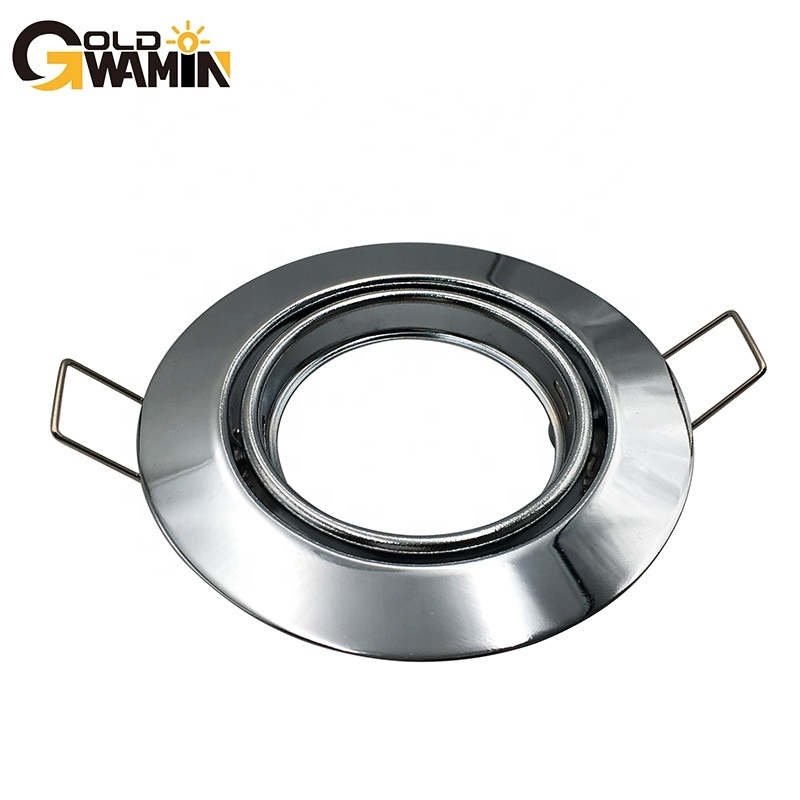 Double rings front clip beveled surface iron made recessed spotlights housing for gu10/gu5.3/mr16 module led or halogen bulbs