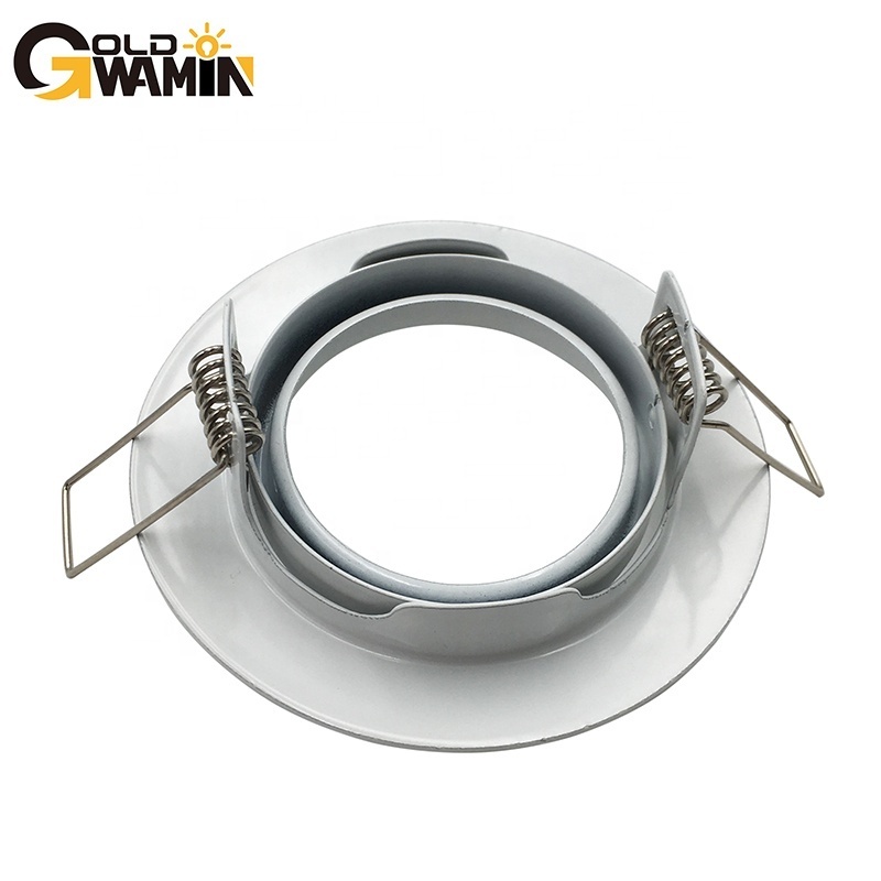 Double rings front clip beveled surface iron made recessed spotlights housing for gu10/gu5.3/mr16 module led or halogen bulbs