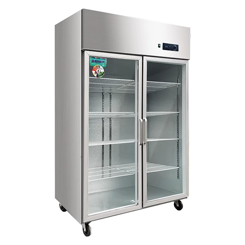 2-Door Fully refrigerated Stainless Steel Commercial Refrigerator Kitchen  Freezer Fridge Machine Equipment