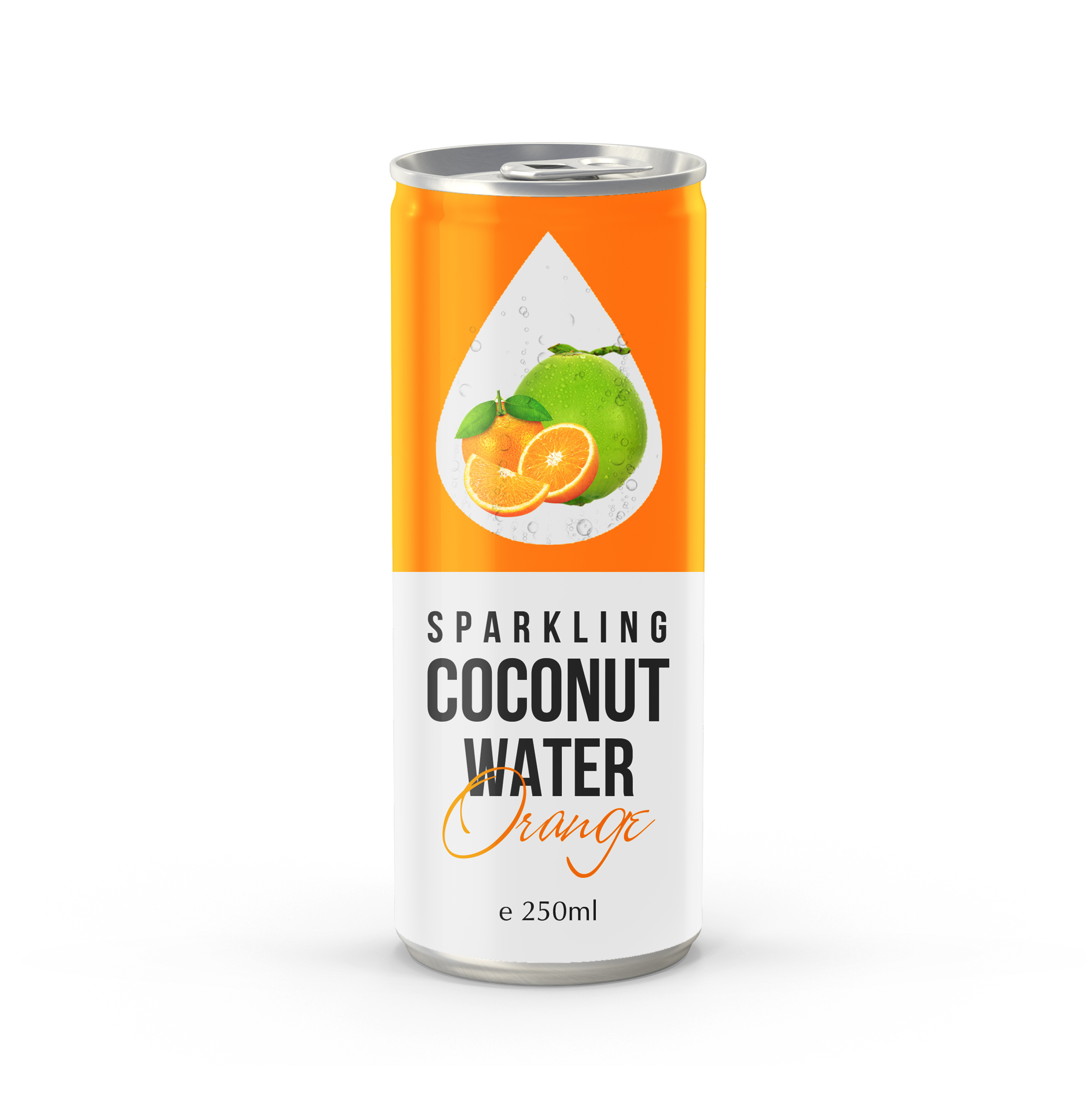 Tropical Sparkling Coconut water Drink mixed with Mango Juice  in 250ml Alu Can