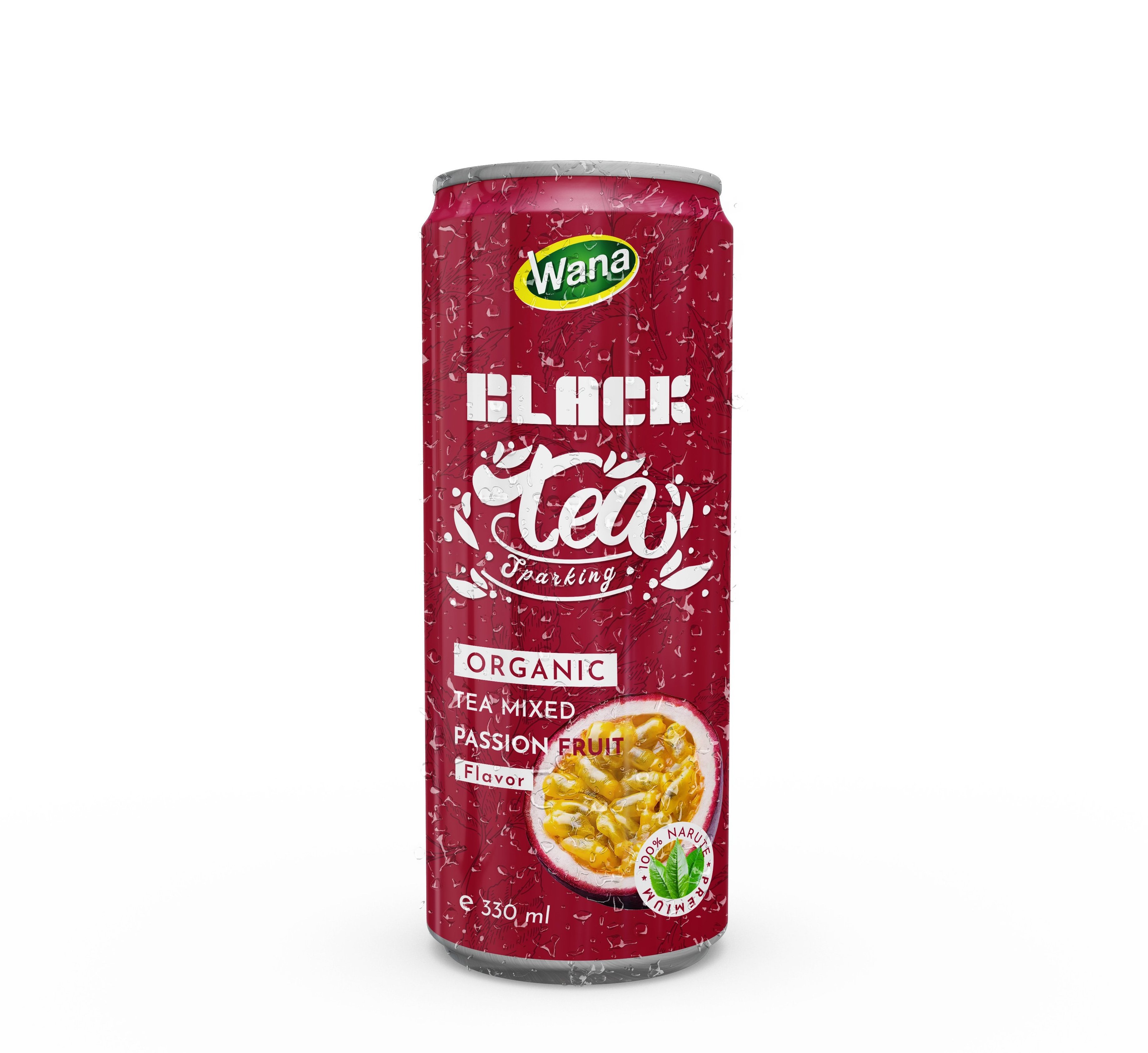 330ml Canned Sparkling Black Tea Drink with Passionfruit Juice - OEM Beverage