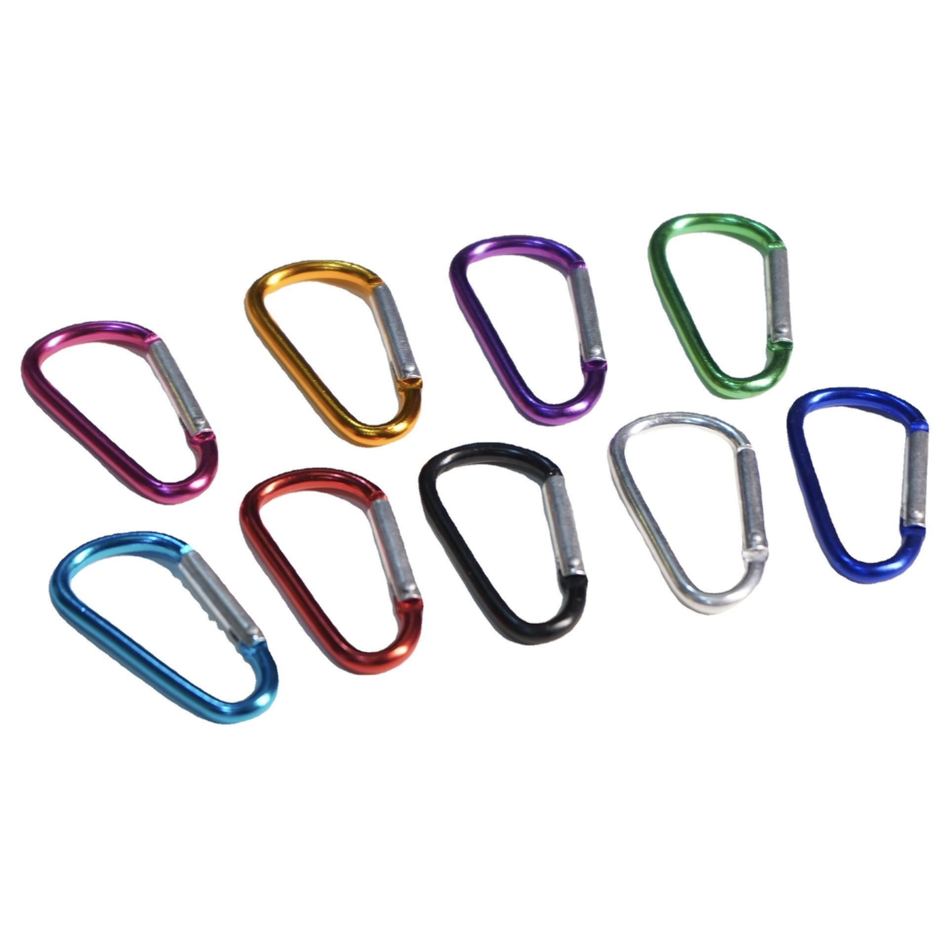 Custom 3.5mm D shape Outdoor Climbing Clip custom logo aluminum metal key chain hooks