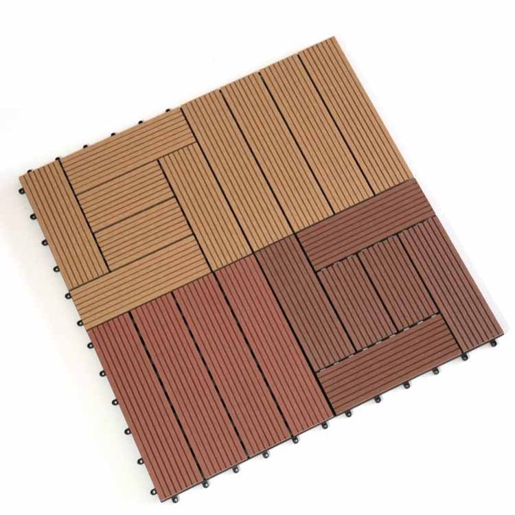 Wood-plastic anti-corrosion co-extruded veneer wood-plastic composite outdoor flooring