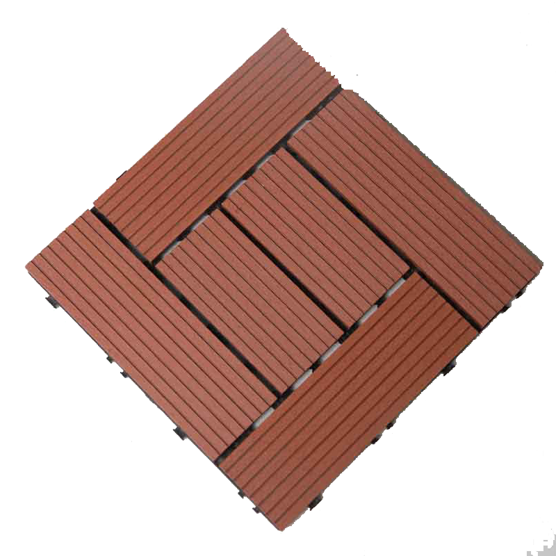 Wood-plastic anti-corrosion co-extruded veneer wood-plastic composite outdoor flooring