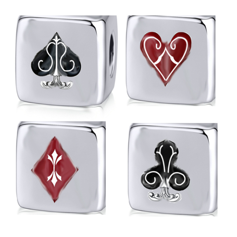 Fit Original Brand Bracelet 925 Sterling Silver Magic Poker Dice Game Bead Charm For Women Jewelry Making Gift 2023