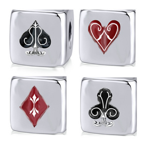 Fit Original Brand Bracelet 925 Sterling Silver Magic Poker Dice Game Bead Charm For Women Jewelry Making Gift 2023