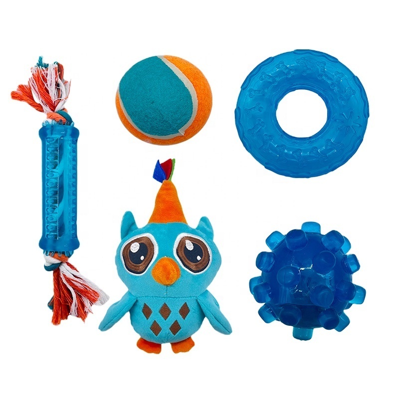 Wholesale High Quality Dog toy Set Combination Squeaker Interactive Plush Rubber Chew Dog Toys