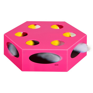 Factory Wholesale Interactive Plastic Automatic Iq Training Hexagon Maze Box Cat Toy