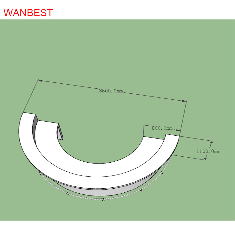 High Quality White Solid Surface Semi Circle Coffee Pub Bar Reception Counter