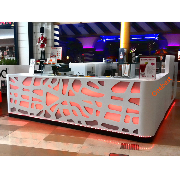 Commercial Acrylic Curved Nightclub Pub Coffee Juice Fast Food Shop Bar Counter for Sale