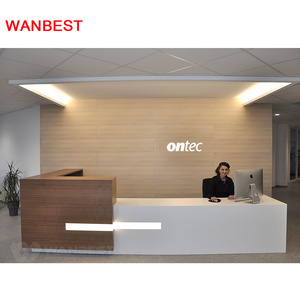 Hot Sale White Solid Surface Office Gym Hospital Hotel Reception Information Desk