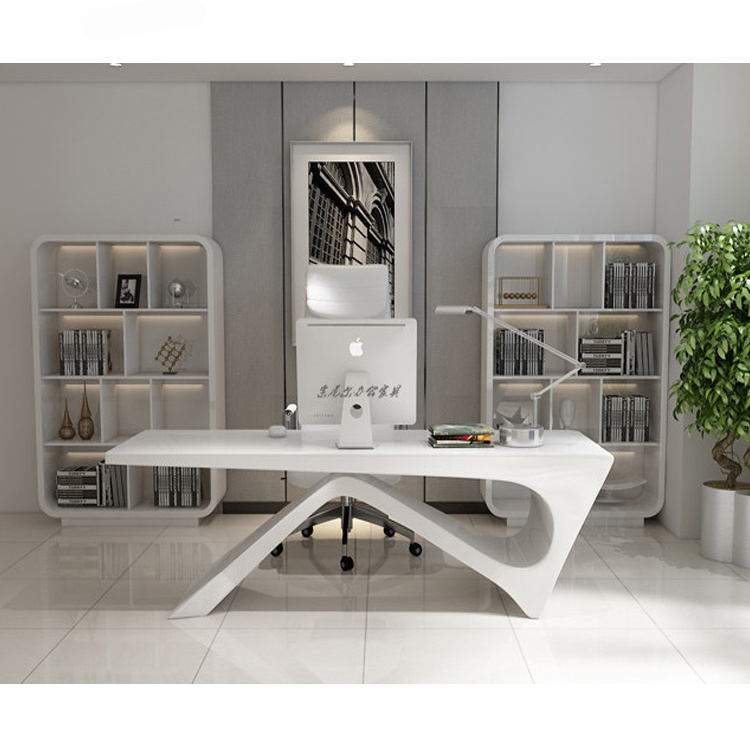 Luxury Elegant Office Furniture Half Round Office Executive Table Computer Desk