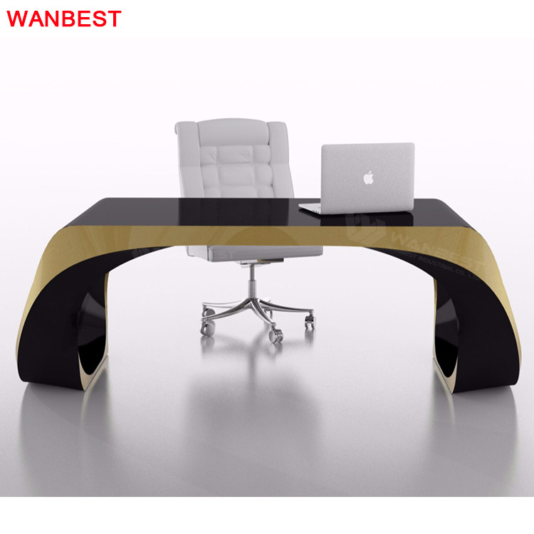 Factory Price Acrylic Manager Ceo Curved Office Desk