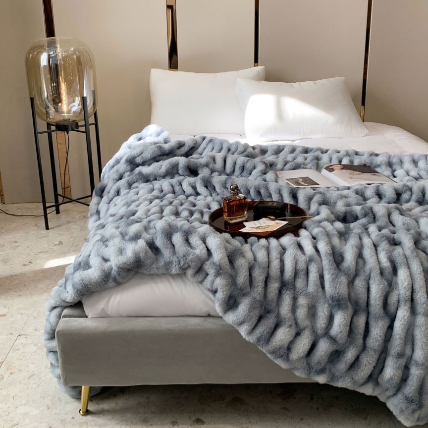 Luxury Quality Coral Fleece Waffle Blanket For Couch Bed Thick Fuzzy Warm Winter Soft Throw Blanket