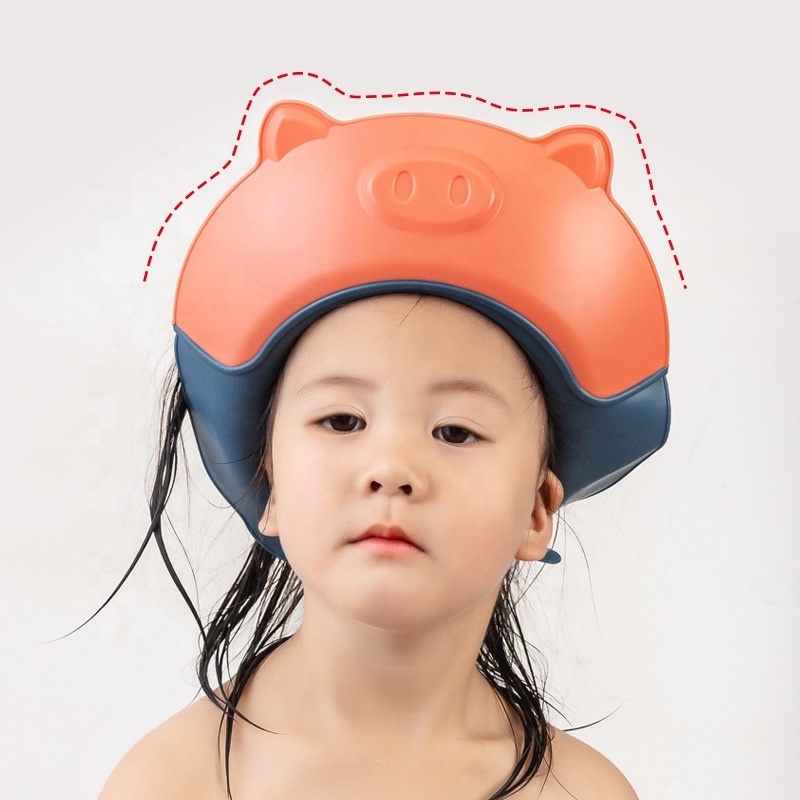 Baby Shower Bath Cap Kids Extra Large Shower Cap Adjustable Shower Cap Kids Infants Soft Protection Funny Safety Visor Hats