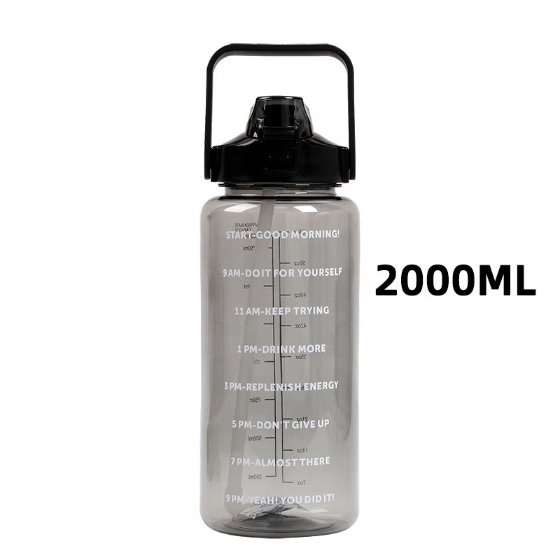 Sports Water Bottle 2 Liter Size Jug Large Sports Water Bottle with Straw Handle for Sports Workout Multi Colors for Kids Adults