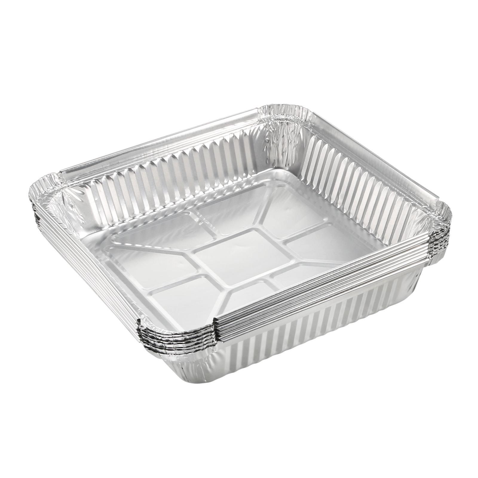 Disposable Takeout Aluminium Pans with lids Aluminum Foil Food Container With Lid To Go Food Packaging Rectangle Foil Tray