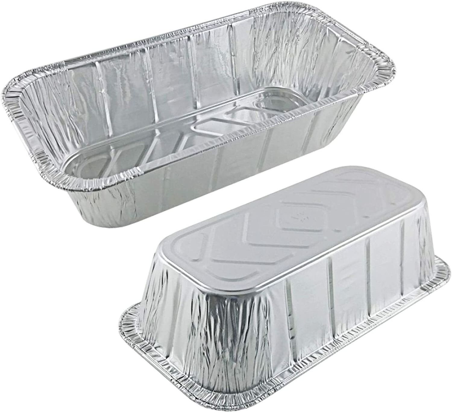 Disposable Takeout Aluminium Pans with lids Aluminum Foil Food Container With Lid To Go Food Packaging Rectangle Foil Tray