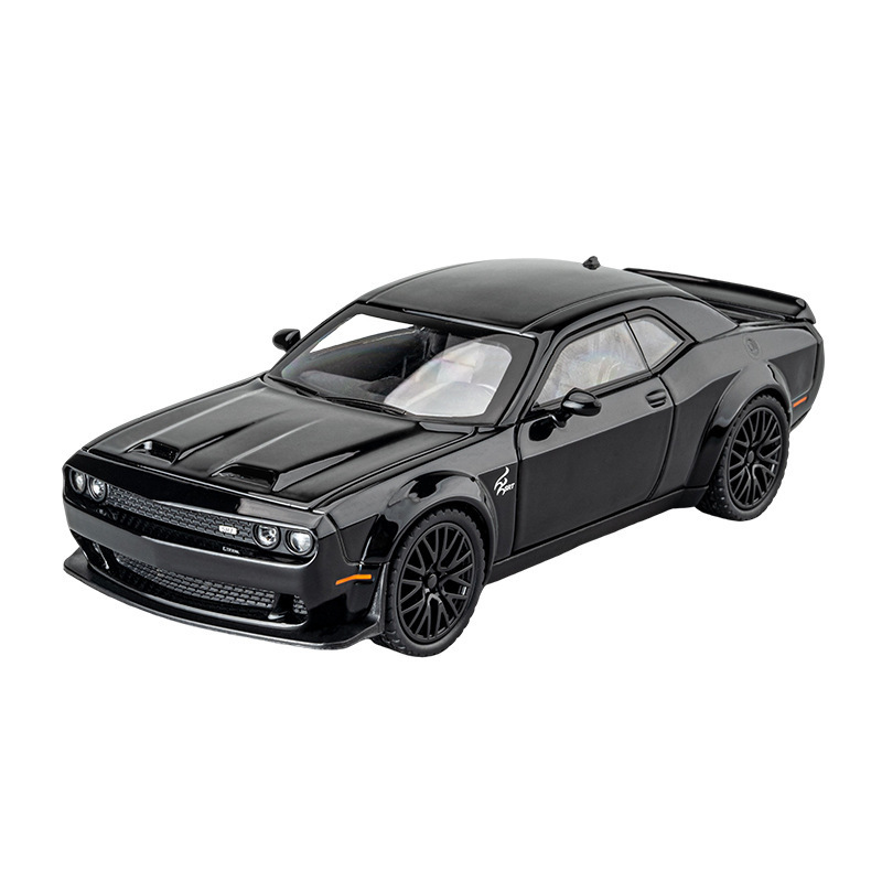 Die Casting 1:32 Dodge Challenger Alloy Model Car Mould Pullback Sound And Light Metal Ornament Collection Super Car Model