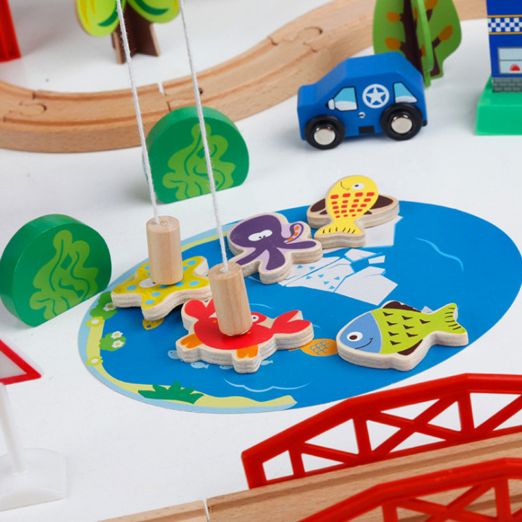 Wooden Trains Track Toys Set Magical Track And Friends Station Bridge Accessories Railway Model Educational Track Toy