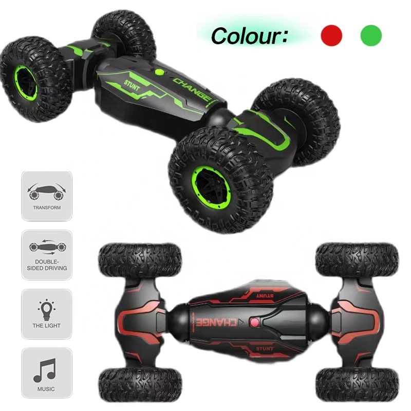 New 2.4G Double Side Roll Remote Control Race Defend Extreme Vehicle Climbing Toy Steer Wheel Twisting Stunt Rc Car