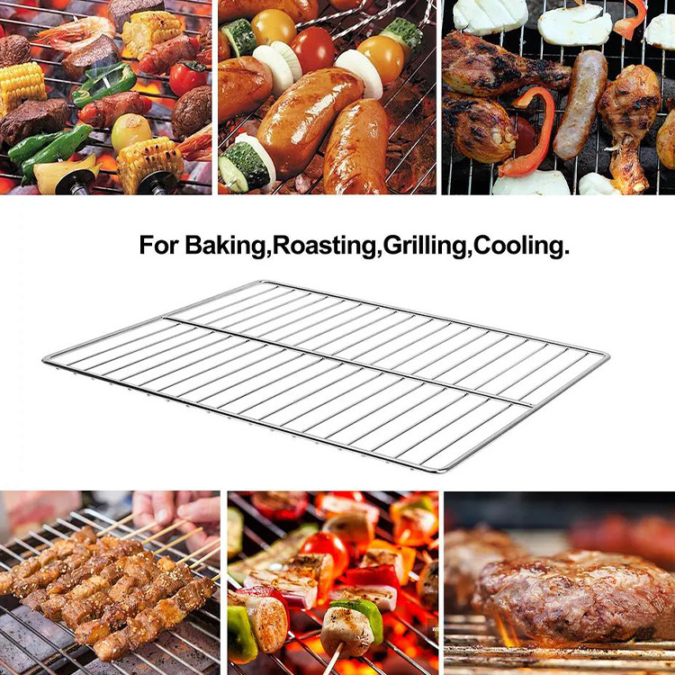 Factory sale Barbecue Rack BBQ Grill Mesh Oven Grid Chrome Stainless Steel Gas Oven Grid/Bbq Grill Grate