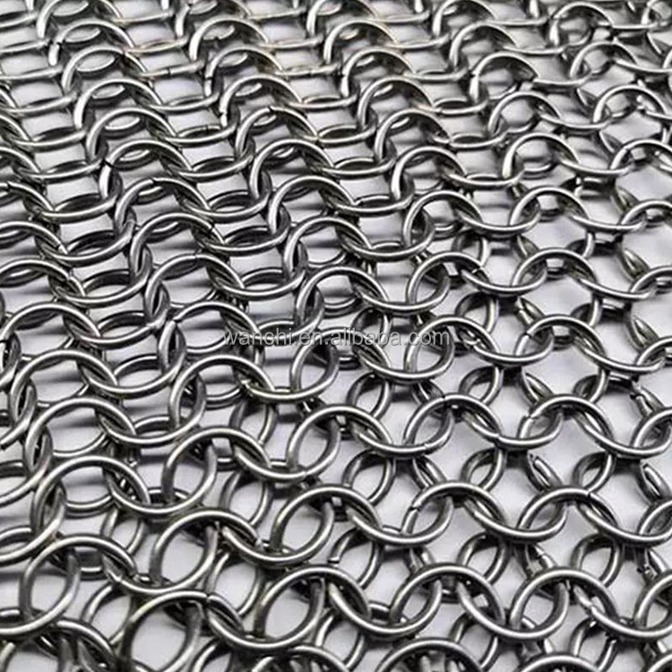 Factory supply Stainless Steel Chainmail Metal Ring Mesh Decorative Curtains/ss 316 chain mesh