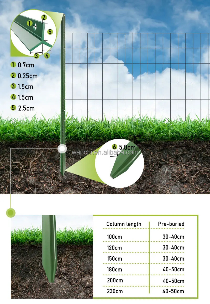 Customized  post bed sun star picket fence post aluminium star picket steel 165cm fence post star picket