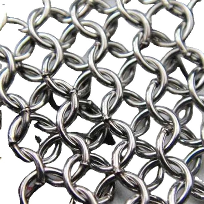 Factory supply Stainless Steel Chainmail Metal Ring Mesh Decorative Curtains/ss 316 chain mesh