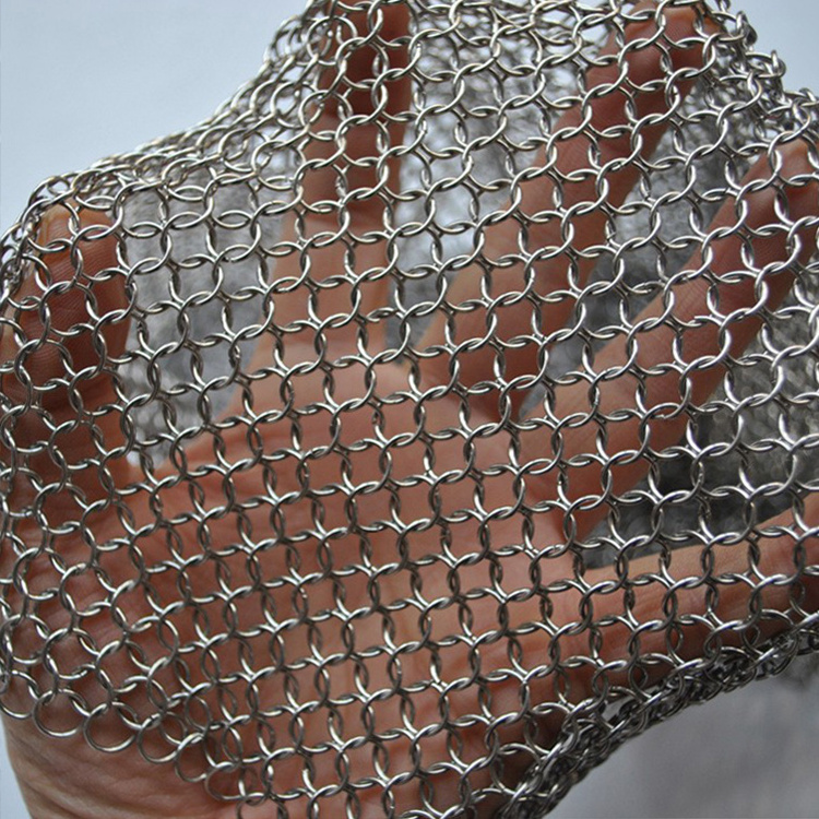 Factory supply Stainless Steel Chainmail Scrubber / Cast Iron Cleaner / Ring screen mesh