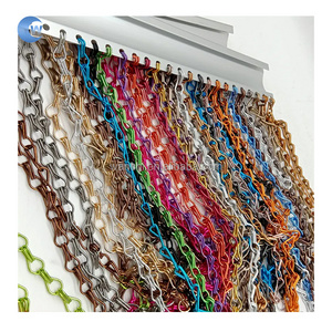 Hot sale Mesh curtain fly screen door, double hook Aluminum chain link door curtain