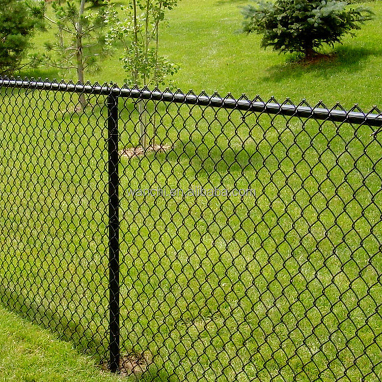 Hot sale black PVC coated vinyl chain link fabric farm yard fence / 6ft 7ft 8ft galvanized diamond cyclone wire fencing roll