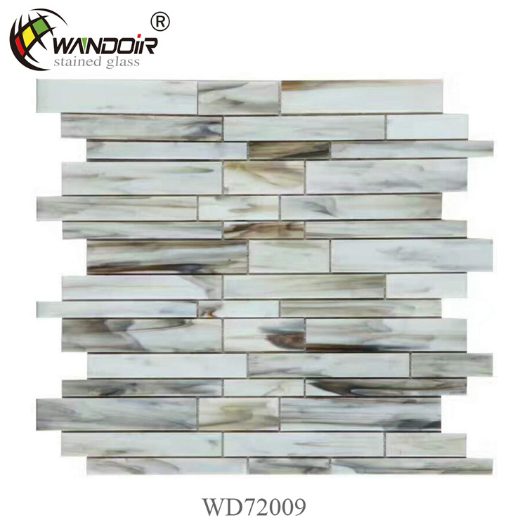 China Jiangsu Factory Premium Glazed Porcelain Finger Strip Glass Mosaic Tile For Bathroom Kitchen Backsplash Wall Hotel Shower