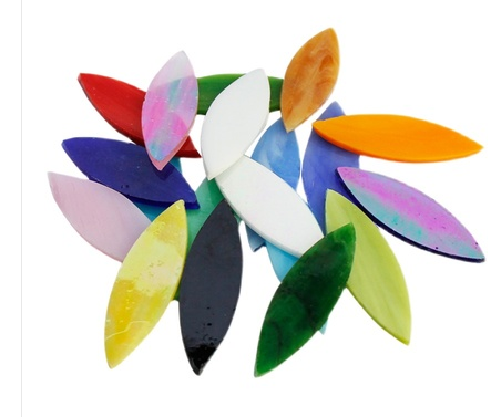 Wall arts support customized leaf-shaped glass,decorated stained glass