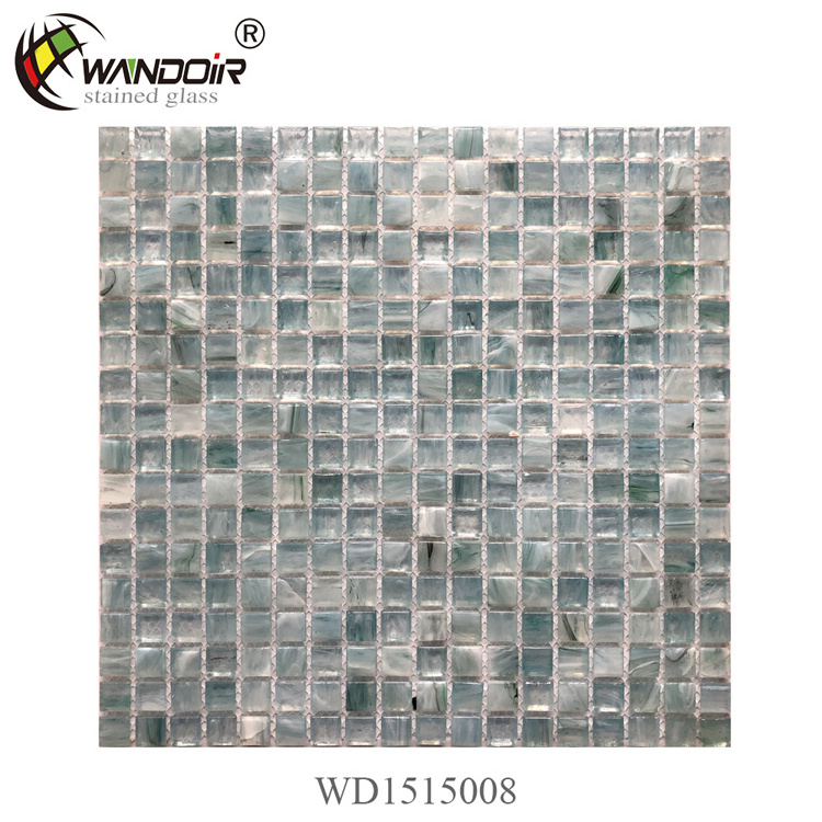 260 Pieces/200g Glass Square Mosaic Tiles for Crafts, Colorful Stained Glass Pieces for Mosaic Projects, 1x1 cm (Grey Green)