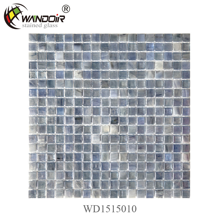 260 Pieces/200g Glass Square Mosaic Tiles for Crafts, Colorful Stained Glass Pieces for Mosaic Projects, 1x1 cm (Grey Green)