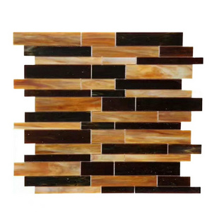 China Jiangsu Factory Premium Glazed Porcelain Finger Strip Glass Mosaic Tile For Bathroom Kitchen Backsplash Wall Hotel Shower