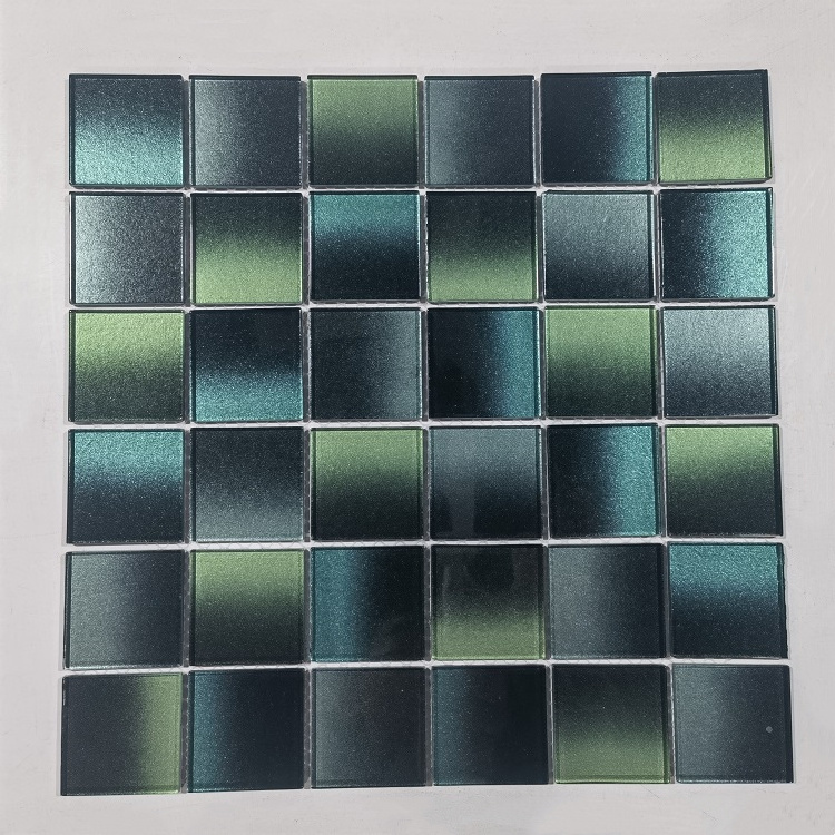 Luxury metal glass art mosaic Inkjet super colourful glass square loose crystal glass mosaics tiles for backsplash