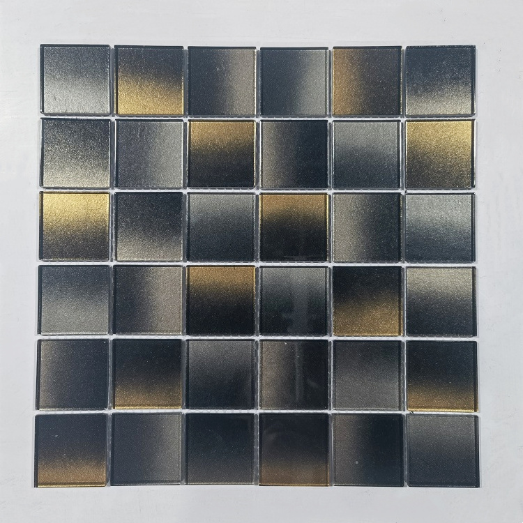 Luxury metal glass art mosaic Inkjet super colourful glass square loose crystal glass mosaics tiles for backsplash