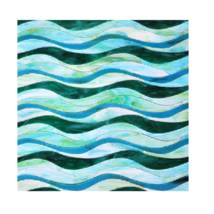 Textured Art Irregular Mix Glass Waves Water Jet Mosaic Tile Wavy Blue And Green Glass Mosaics For Kitchen Wall Tiles